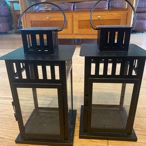 Set of 2 black decoration lanterns